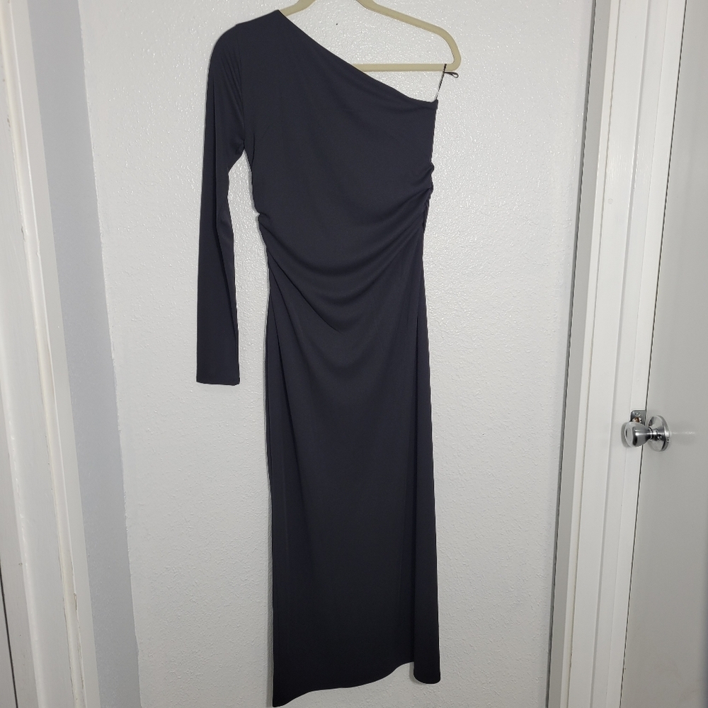 J Crew One-shoulder dress in jersey crepe CF786 Black - Picture 5 of 10
